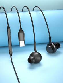 Type-C 有线耳机，USB-C 耳塞式耳机，音频耳机，电子通话和音乐低音立体声入耳式无线耳机，适用于 iPad/PC - 查看 1