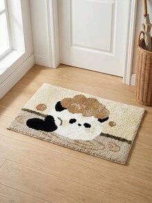 1 Piece Cute Panda Bath Pattern Bathroom Floor Mat, Imitation Cashmere Fluffy Door Mat, Comfortable Non Slip Entrance Carpet, Suitable For Decoration In Bedrooms, Bathrooms, Kitchens, And Entrance Passages - A - View 10