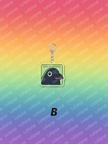 1个亚克力可爱卡通乌鸦LGBT塔罗牌风格吊坠，背包装饰/包包配件/书包配件/钱包吊坠，送朋友的礼物 - 彩色 - 查看 11