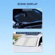 1PC Foldable Car Windshield Sun Shade – Blocks 99% UV Rays & Keeps Vehicle Cool – Heat-Insulating Interior Protector, Universal Car Sun Visor For High Summer Temperatures - A - View 7