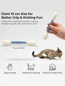1/6pcs 6 Colors Interactive Cat Teaser Wand, Indoor Boredom Relief Cat Toy, Large Size Cat Kicking Game, Suitable Gift Accessory For Cat Lovers - Multicolor - View 8