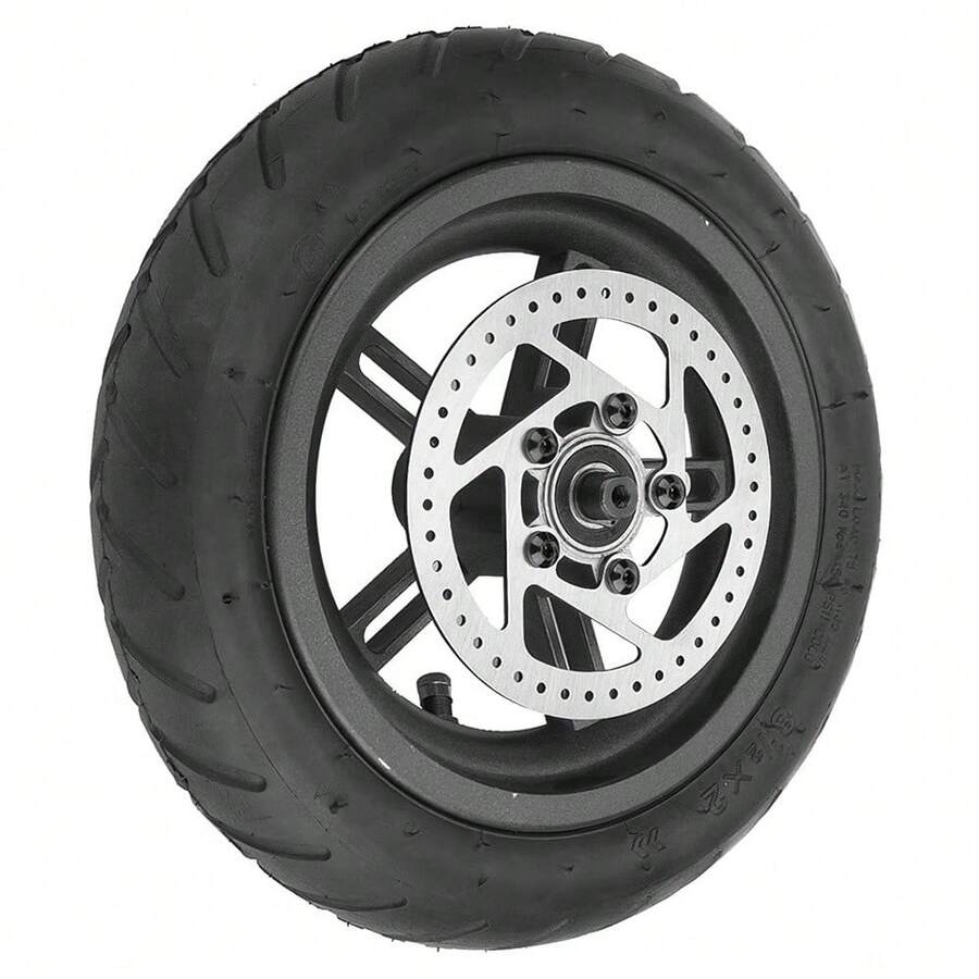 LYXM215: Replacement Rear Wheel With Brake Disc - Compatible With M365/Pro/Pro 2/1S - Durable, Direct-Mount Replacement Part That Improves Stability And Braking Performance - Replacement For Electric Scooters, With Solid Wheel Design And Spoke Construction - Black - View 1