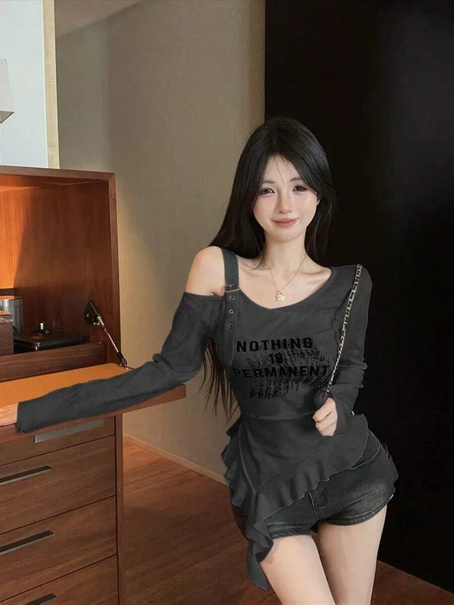 Women Tops - Grey - View 1