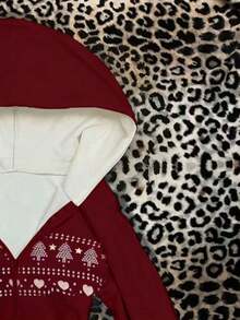 Sudadera con capucha ajustada y versátil con bordado para mujer - Multicolor 2 - Ver 4