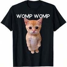 T-Shirt With Funny Womp Womp Cat Meme, Internet Memes, Gen Z Joke - White - View 1