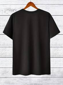 Personalized T-Shirt With Text And Photo, Custom Image T-Shirt, Family Photo T-Shirt, Personalized Gift T-Shirt, Birthday Photo T-Shirt, Custom Text T-Shirt, Gifts For Family And Friends, Holiday Gifts - 黑色 - 查看 3