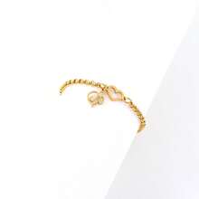 1pc New Fashion Heart-Shaped Letter Gold Stainless Steel Chain Anklet For Women - Yellow Gold - View 3