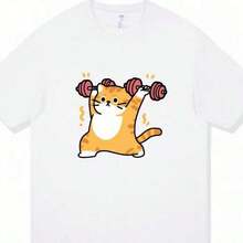 1 Piece Of Women's White Casual T-Shirt With Round Neck And Short Sleeves, Featuring An Inspirational 'Be' Print, Regular Fit, Slightly Stretchy Fabric For Everyday Comfort, 180g 100% Cotton, Designs Are Printed. Unisex. - 白色 4 - 查看 9