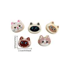 2/5/10pcs Cute Cat Head Refrigerator Stickers, Resin Cartoon Refrigerator Magnets, Creative Gifts, Suitable For Storage Cabinets, Can Be Decorated In Kitchens, Office Whiteboards, Home Decor, Room Decoration - Multicolor - View 5