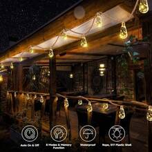 1PC 5M10LED/8M20LED Outdoor Solar Light String, Bulb Hanging Retro Hemp Rope Light String, 8Lighting Modes, Waterproof, Suitable For Camping, Courtyard, Fence, Eaves, Terrace, Wedding Decoration, Christmas Decoration - Golden-lid Hemp Rope Papaya Lamp - View 11