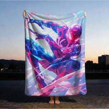 1pc S-Pider-Man Print Blanket,Retro Cartoon Style Throw Blanket,Cartoon Character Printed Blanket,All-Season Universal Nap Blanket,Character Home Decor Blanket,Modern Fashion Gift Suitable For Home Bedroom Bed Sofa Office Lunch Break Cover Picnic Blanket - Multicolor - View 2