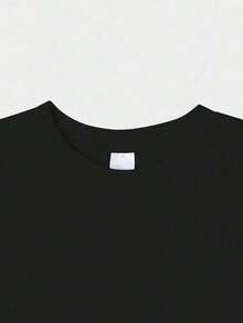 New Summer Casual Spring/Summer Arrivals For Women 2026: Spring/Summer T-Shirts, Girls' T-Shirts, White Tops, Women's Spring/Summer Clothing, Printed T-Shirts, Printed Tops, Cotton Tops, High-Quality T-Shirts, Blue T-Shirts, Retro Style, Preppy Style, Cute Style, Urban Style, Gen Z, Millennial Style, Y2K, Punk Style, Distressed Style, Minimalist Style, Simple Style, Casual Style, Everyday Style, Vacation Style, Fun Prints - Vintage Street Style Unisex Loose Cotton Short Sleeve Crew Neck T-Shirt - 黑色 - 查看 4
