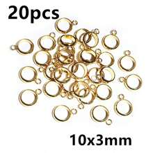20 piezas de anillos de aro de color dorado de acero inoxidable, conectores circulares para hacer joyas DIY, accesorios para pulseras y collares - fianzas - View 13