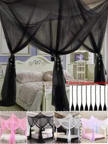 Outdoor Mosquito Net, Curtain Bed Cover, Rainbow Mosquito Net, Princess Mosquito Net, Suitable For 4-Post Bed Elegant Mosquito Net Set, Mosquito Netting With Hooks And Tassel Rope, Screen-Style Bed Cover Curtain, Mosquito Net - A - View 1