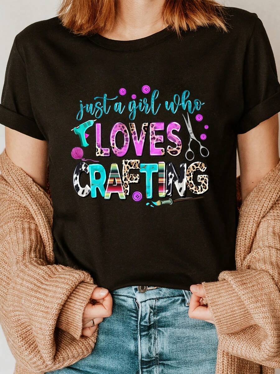 Women's T-Shirt For Spring And Summer - Black - View 1