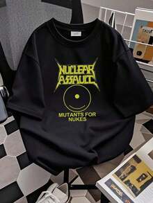 Women's T-Shirt With DTG/DTF Print - Nuclear Assault - Mutants For Nukes - Sizes S, M, L, XL, 2XL, 3XL, 4XL, 5XL, 6XL, 7XL - Oversized - 黑色 - 查看 2