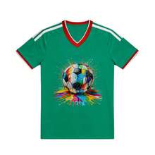 Camiseta de fútbol Diseño de salpicadura de balón de fútbol colorido - Verde - Ver 2