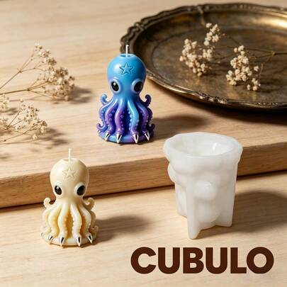 3D Octopus Resin Silicone Candle Mold, Non-Stick Silicone Mold For DIY Scented Candles, Epoxy Resin Crafts, Aromatherapy Candle Making, Unique Octopus Shaped Mold For Home Decoration