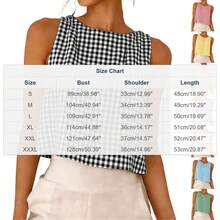 Ladies' Summer Fashionable Round Neck Sleeveless Top, Versatile Classic Double-Sided Checkered Shirt 2026 Top, Suitable For Daily Casual Wear - Màu xanh Bạc hà - Xem 2