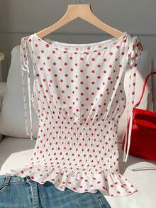 Blusa casual de mujer de algodón a cuadros naranja con tirantes tejidos y cordón en la cintura, blusa a cuadros naranja de verano, adecuada para el Día de San Valentín, el Carnaval, la playa, las vacaciones, el uso casual, la calle, la univers - Rosa - Ver 4