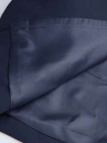 Traje de mujer de unicolor sin mangas, de diseño minimalista y versátil para uso diario - Azul marino - Ver 7