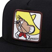 1顶 Speedy Gonzales 卡通图案刺绣平沿可调节棒球帽，休闲迷彩和纯色街头风嘻哈帽 - A - 查看 6