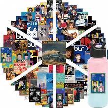 100張 Blur 樂團貼紙組，復古英倫流行音樂專輯貼紙，適用於筆電、吉他、滑板、筆記本與行李箱 DIY 裝飾 - 彩色 - 查看 3