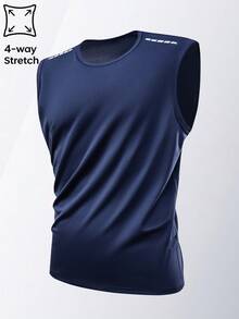 3pcs Men's Summer Sports Short Sleeve Elastic T-Shirts, Multi-Color Options, Suitable For Fitness, Running, Training - Royal Blue - View 7