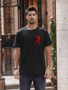 ‌ Camiseta de Manga Corta Holgada Casual Versátil con Estampado de Baloncesto Divertido, Ideal para Vacaciones, Trabajo y Uso Diario100% Cotton - Negro 10 - Ver 2