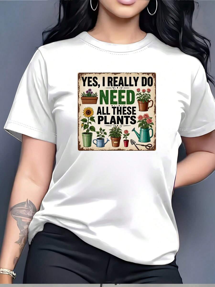 Camiseta imprescindible para amantes de la jardinería de 180 g - ¡Sí, realmente necesito todas estas plantas! Regalo perfecto para familiares, amigos y eventos de team building. 100% Algodón 100% Algodón - Blanco - Ver 1