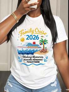 Casual Family Cruise: Creating Memories Together - Cruise T-Shirt For Family Vacations, Beach Trips, Souvenir T-Shirt, Summer Travel Gift For Kids And Adults - A Must-Have - 白色 - 查看 7