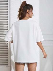 Premium 100% Cotton T-Shirt For Daycare And Childcare Workers, 'Outdone By Little Humans' Design, Casual, Comfortable, Summer Top, Crew Neck, Loose Fit T-Shirt, Gift Idea - 白色 - 查看 3