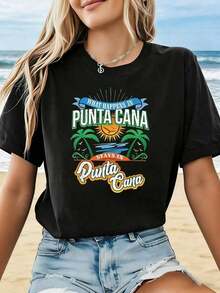 1 Classic And Versatile Piece, Pure Cotton Short-Sleeved T-Shirt With A Fun And Mysterious Print Of The History Of The Pontacana Woman In Pontacana, Modern Style. - 黑色 - 查看 7