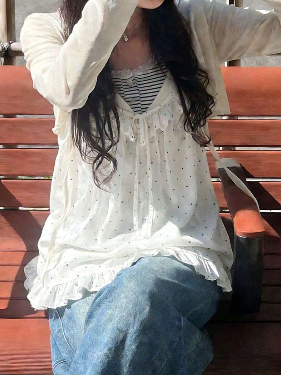 Camiseta de tirantes de unicolor y estilo minimalista para mujer - Beis - Ver 1