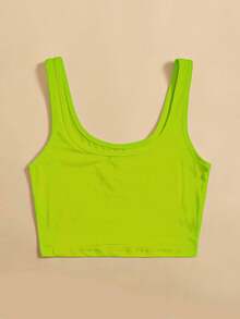 Top tank corto unicolor - Verde lima - Ver 3