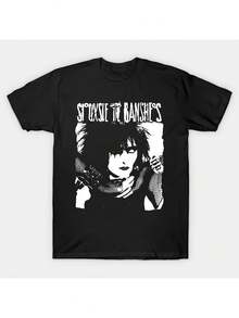 Camiseta Unisex Vintage de la Banda Siouxsie And The Banshees con Logotipo Clásico de la Cara de Siouxsie, Estilo Retro de los 80 y 90, Corte Regular, Manga Corta, Lavable a Máquina, Camiseta Casual para Conciertos y Uso Diario. - Negro - Ver 7
