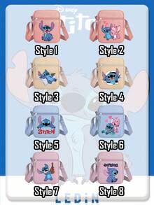 Túi đeo chéo màu hồng in hình Stitch cười của Disney, với hình ảnh Stitch vui tươi trên nền mềm mại, mờ. Được làm từ da giả bền chắc với dây đeo có thể điều chỉnh, khóa kéo an toàn và thiết kế nhỏ gọn nhưng rộng rãi, chiếc túi này hoàn hảo cho những chuyến đi chơi hàng ngày, thêm nét duyên dáng, hoài cổ cho trang phục thường ngày. - Nhiều kiểu dáng - Xem 4