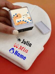 Custom Name Stamp For Clothes, Personalized Clothing Stamp Waterproof, Custom Stamp, Personalized Cute Animal Icon Stamp, Customized Laundry Organization Accessories For Travel Dorm Storage, Personalized Stamps, Customizable Fashion Marking Gift - Style a - View 5