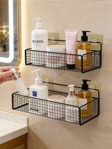 1/2pcs Tidy, Hassle-Free, Easy-To-Install Cast Iron Kitchen Storage Rack - No Drilling Required, Suitable For Modern Wall-Mounted Storage In Home And Dorm - Multicolor - View 7