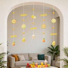 Summer Beach Vacation Holiday Birthday Party Decorations Hanging Ornaments Strawberry Lemon Watermelon Ice Cream Coconut Wall Background Home Pom Pom Decor - Summer Pendants - View 10