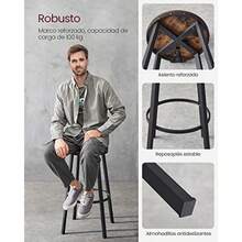 Kitchen Chairs - Marrn Rstico Negro - View 6