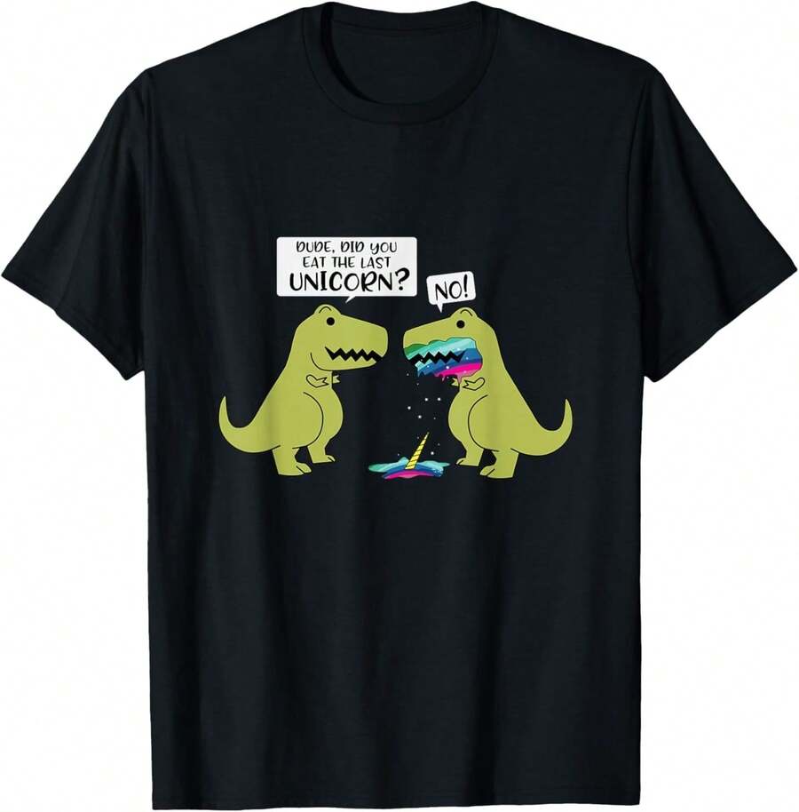 Funny Did You Eat The Last Rn Dinosaur Short Sleeve T-Shirt - Black - View 1