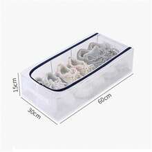 Clear Foldable Shoe Bag - Shoe Box Organizer | Transparent Shoe Rack | Dustproof Shoe Cover | Space-Saving Sneaker Box | Foldable & Easy To Clean - 無色 - 查看 8