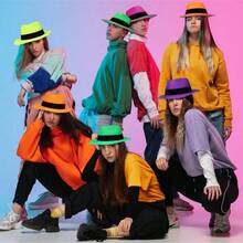 24 chiếc mũ tiệc nhựa neon, mũ Fedora phong cách gangster neon cho người lớn, mũ huỳnh quang phản ứng UV, mũ Fedora tiệc cho sinh nhật, tiệc âm nhạc, đám cưới, v.v., với hiệu ứng phát sáng trong bóng tối phong cách gangster - Nhiều màu - Xem 4