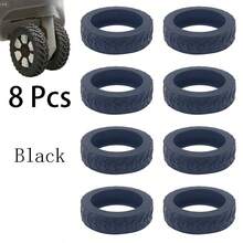 8pcs Multi-Color Off-Road Tire Tread Silicone Wheel Protectors, Thick Wear-Resistant Anti-Slip Quiet Design, Luggage Suitcase Caster Covers, Office Chair Caster Protective Accessories, Suitable For Travel And Home Use - Multicolor - View 14