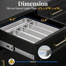 IKOCO Organizador de cubiertos para utensilios de cocina, bandeja de cubiertos de acero inoxidable para cucharas, tenedores, cuchillos, vajilla, 5 compartimentos, plata - Pago - Ver 2