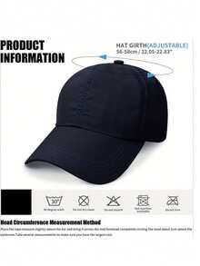 1Pc Distressed Ponytail Mesh Baseball Cap, Adjustable Outdoor Sun Protection Casual Hat, Spring/Autumn Travel Beach - Black - View 3