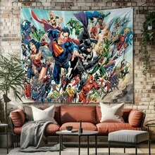 1pc Classic M Arvel Superheroes Timeless Collection Tapestry Avengers S Pider-Man Wolverine I Ron Man Group Photo Living Room Bedroom Wall Hanging Decor Boys Room Gaming Room Game Room Scene Layout Anime Fans Gathering Photography Background Dorm Aesthetic Art Wall Hanging Table Backdrop - Nhiều màu - Xem 1