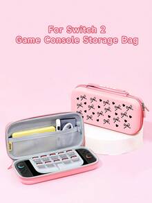 1pc Black Heart & Bow Pattern Protective Case, Storage Bag For Nintendo Switch 2 (2025), Switch OLED, Switch NS/Lite, Best Gift For Switch Gamers - Multicolor - View 6