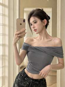 Women Tops - Grey - View 6